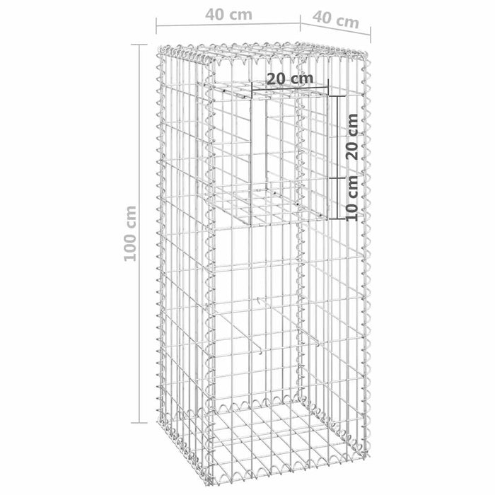 Stâlpi tip coș gabion, 2 buc., 40x40x100 cm, fier - WALTI WALTI