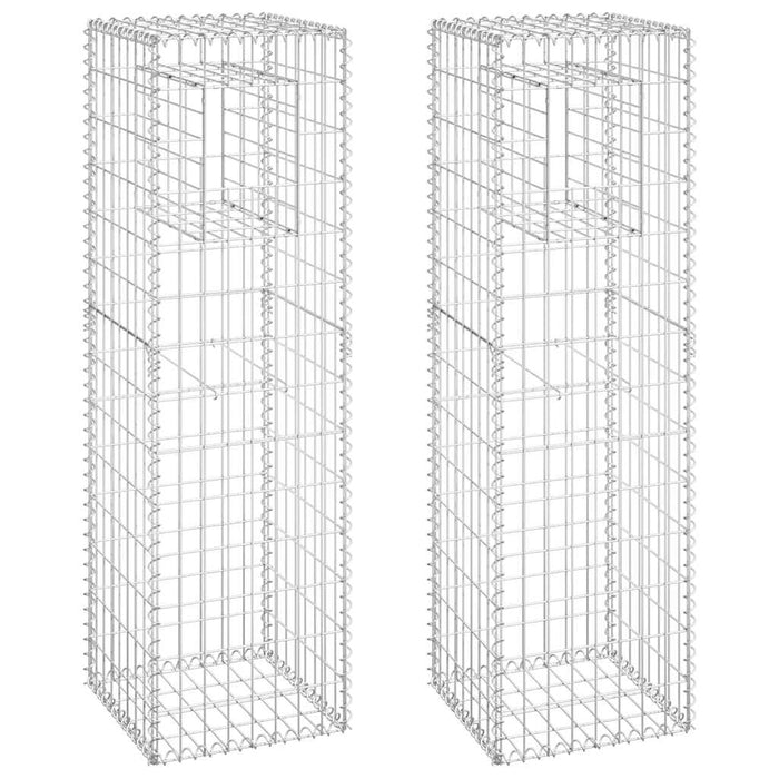 Stâlpi tip coș gabion, 2 buc., 40x40x140 cm, fier - WALTI WALTI
