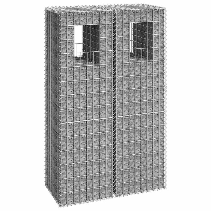 Stâlpi tip coș gabion, 2 buc., 40x40x140 cm, fier - WALTI WALTI