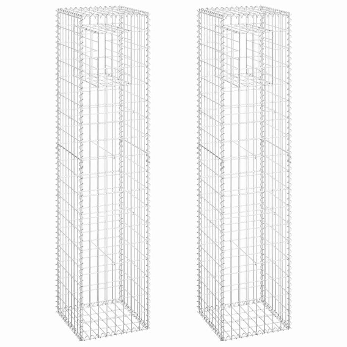 Stâlpi tip coș gabion, 2 buc., 40x40x180 cm, fier - WALTI WALTI