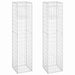 Stâlpi tip coș gabion, 2 buc., 40x40x180 cm, fier - WALTI WALTI