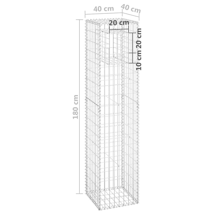 Stâlpi tip coș gabion, 2 buc., 40x40x180 cm, fier - WALTI WALTI