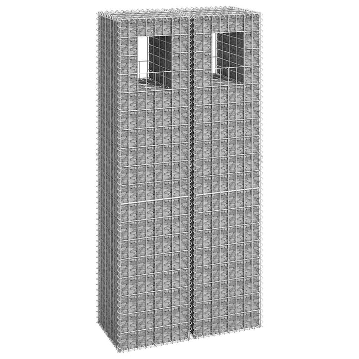 Stâlpi tip coș gabion, 2 buc., 40x40x180 cm, fier - WALTI WALTI