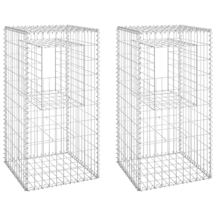 Stâlpi tip coș gabion, 2 buc., 50x50x100 cm, fier - WALTI WALTI