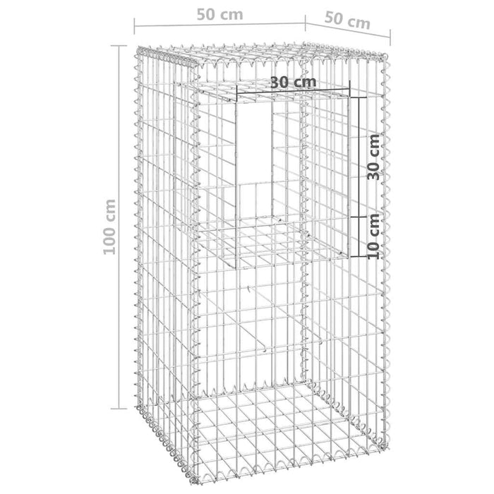 Stâlpi tip coș gabion, 2 buc., 50x50x100 cm, fier - WALTI WALTI