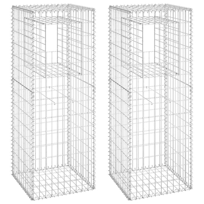 Stâlpi coș gabion, 2 buc., 50x50x140 cm, fier - WALTI WALTI