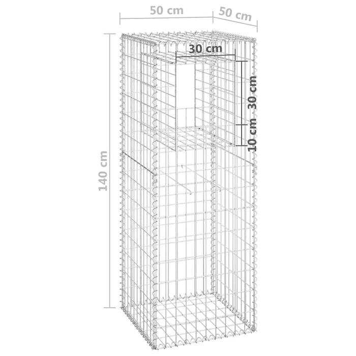Stâlpi coș gabion, 2 buc., 50x50x140 cm, fier - WALTI WALTI