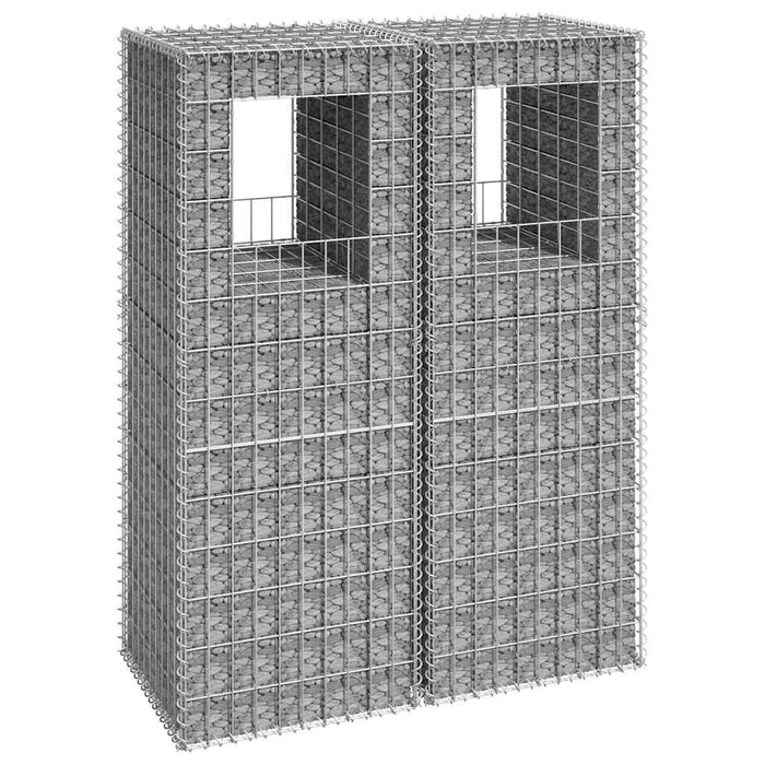 Stâlpi coș gabion, 2 buc., 50x50x140 cm, fier - WALTI WALTI