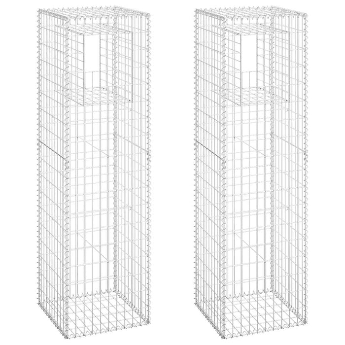 Stâlpi tip coș gabion, 2 buc., 50x50x180 cm, fier - WALTI WALTI