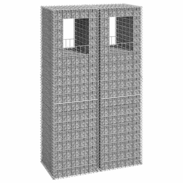 Stâlpi tip coș gabion, 2 buc., 50x50x180 cm, fier - WALTI WALTI