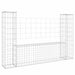 Coș de gabion în formă de U, 2 stâlpi, 140x20x100 cm, fier - WALTI WALTI