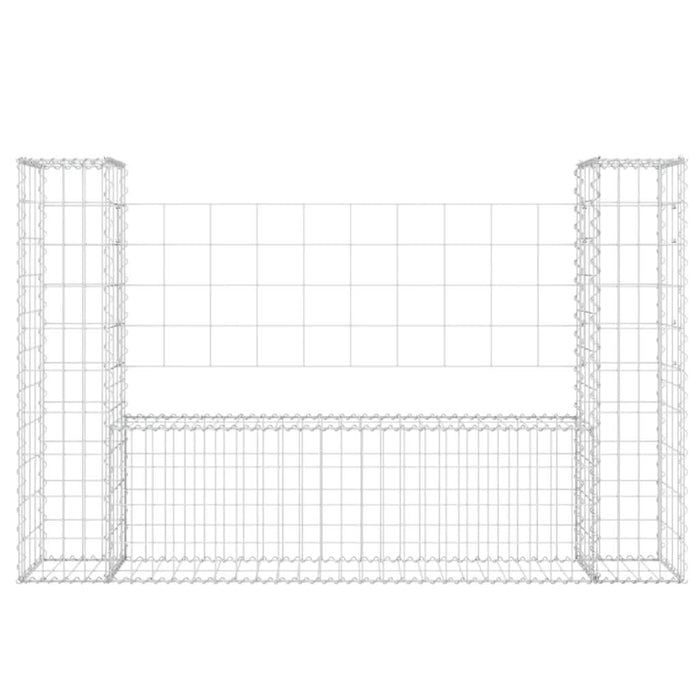 Coș de gabion în formă de U, 2 stâlpi, 140x20x100 cm, fier - WALTI WALTI