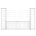 Coș de gabion în formă de U, 2 stâlpi, 140x20x100 cm, fier - WALTI WALTI