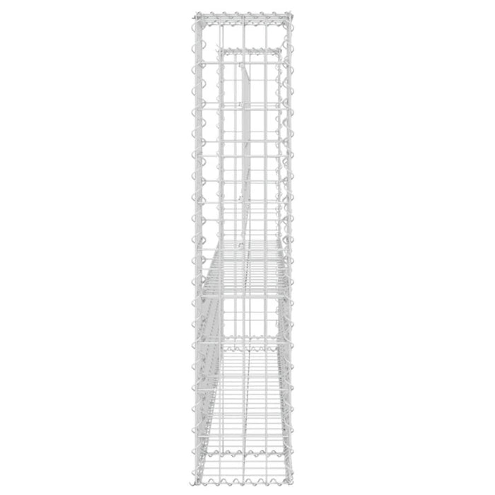 Coș de gabion în formă de U, 2 stâlpi, 140x20x100 cm, fier - WALTI WALTI