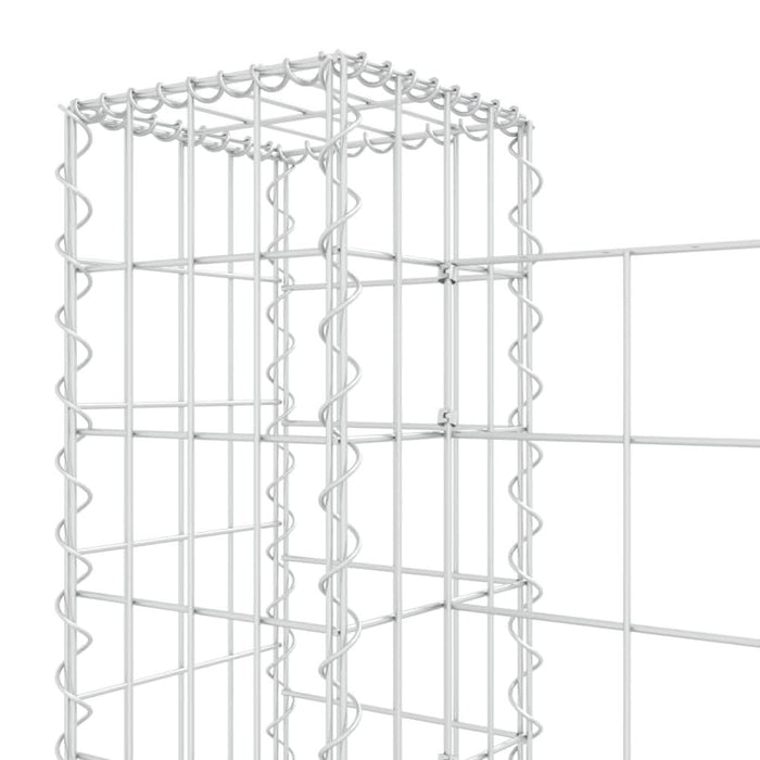 Coș de gabion în formă de U, 2 stâlpi, 140x20x100 cm, fier - WALTI WALTI