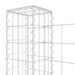 Coș de gabion în formă de U, 2 stâlpi, 140x20x100 cm, fier - WALTI WALTI