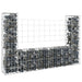 Coș de gabion în formă de U, 2 stâlpi, 140x20x100 cm, fier - WALTI WALTI