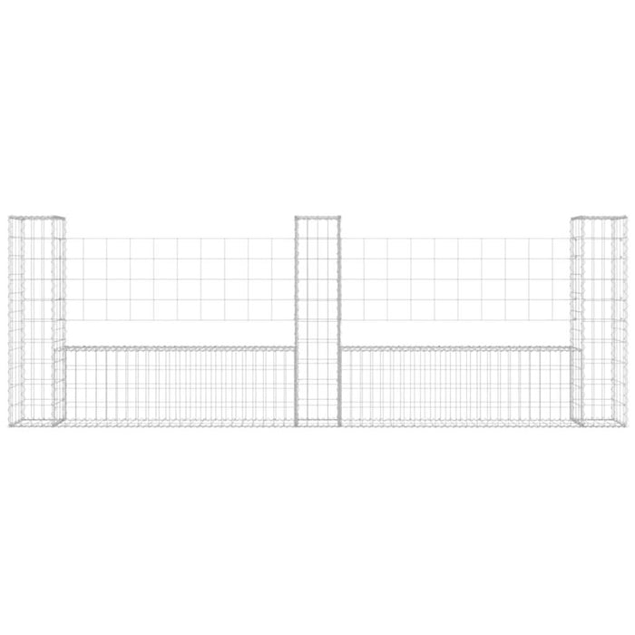 Coș gabion în formă de U cu 3 stâlpi, 260x20x100 cm, fier - WALTI WALTI