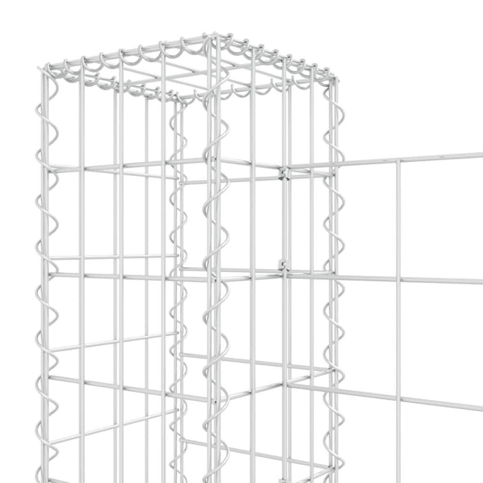 Coș gabion în formă de U cu 3 stâlpi, 260x20x100 cm, fier - WALTI WALTI