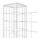 Coș gabion în formă de U cu 3 stâlpi, 260x20x100 cm, fier - WALTI WALTI
