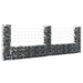 Coș gabion în formă de U cu 3 stâlpi, 260x20x100 cm, fier - WALTI WALTI