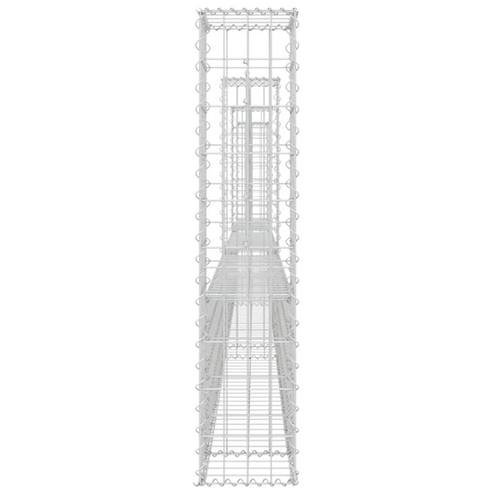 Coș gabion în formă de U cu 4 stâlpi, 380x20x100 cm, fier - WALTI WALTI
