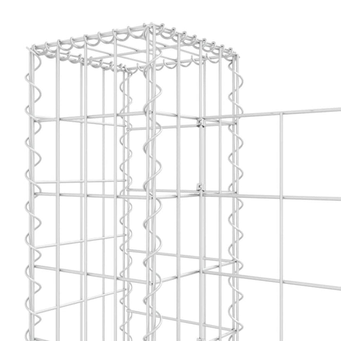 Coș gabion în formă de U cu 4 stâlpi, 380x20x100 cm, fier - WALTI WALTI