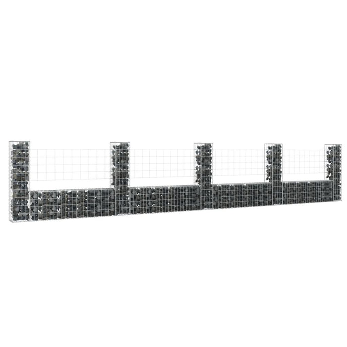 Coș de gabion în formă de U cu 5 stâlpi, 500x20x100 cm, fier - WALTI WALTI