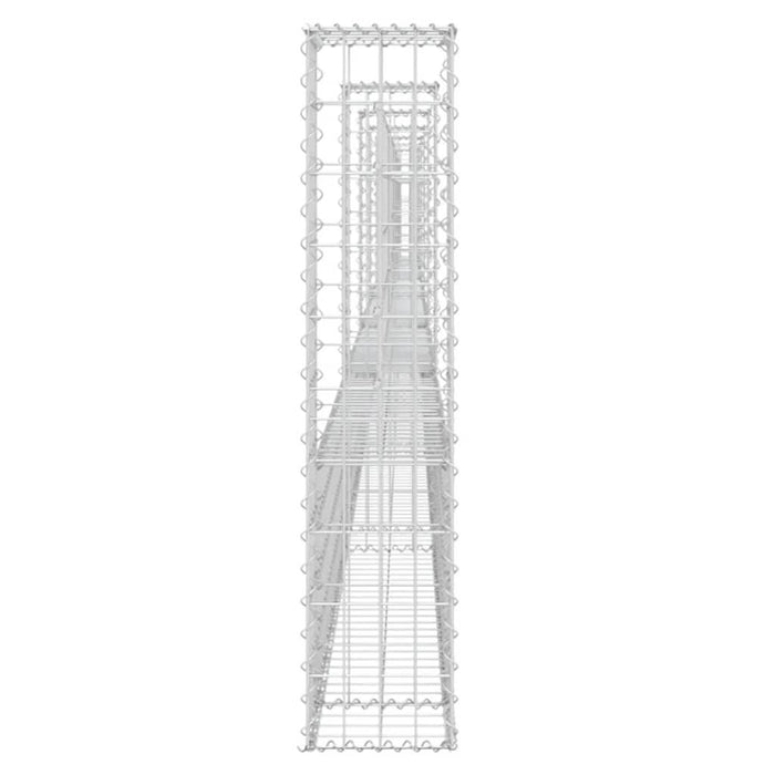 Coș gabion în formă de U cu 6 stâlpi, 620x20x100 cm, fier - WALTI WALTI