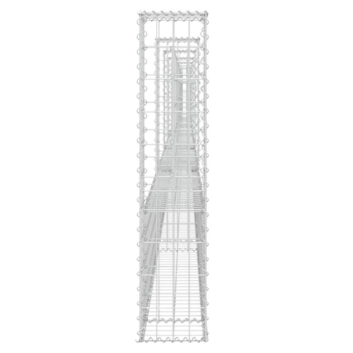 Coș de gabion în formă de U cu 7 stâlpi, 740x20x100 cm, fier - WALTI WALTI