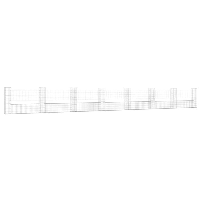 Coș gabion în formă de U cu 8 stâlpi, 860x20x100 cm, fier - WALTI WALTI