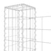 Coș gabion în formă de U cu 8 stâlpi, 860x20x100 cm, fier - WALTI WALTI