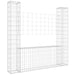 Coș gabion în formă de U, cu 2 stâlpi, 140x20x150 cm, fier - WALTI WALTI