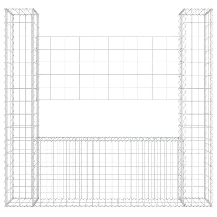Coș gabion în formă de U, cu 2 stâlpi, 140x20x150 cm, fier - WALTI WALTI