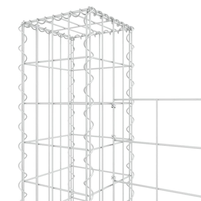 Coș gabion în formă de U, cu 2 stâlpi, 140x20x150 cm, fier - WALTI WALTI