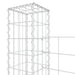 Coș gabion în formă de U, cu 2 stâlpi, 140x20x150 cm, fier - WALTI WALTI