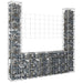 Coș gabion în formă de U, cu 2 stâlpi, 140x20x150 cm, fier - WALTI WALTI