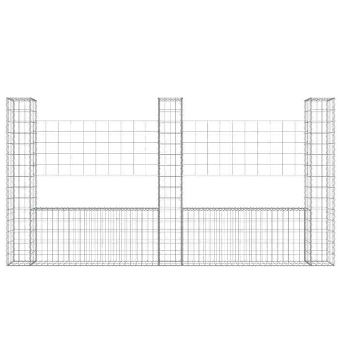 Coș gabion în formă de U cu 3 stâlpi, 260x20x150 cm, fier - WALTI WALTI