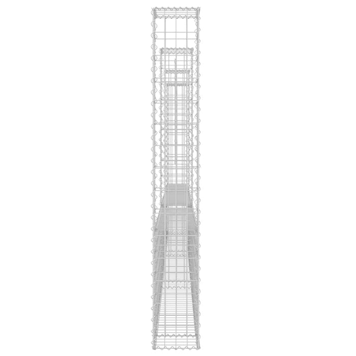 Coș gabion în formă de U cu 4 stâlpi, 380x20x150 cm, fier - WALTI WALTI