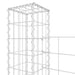 Coș gabion în formă de U cu 4 stâlpi, 380x20x150 cm, fier - WALTI WALTI