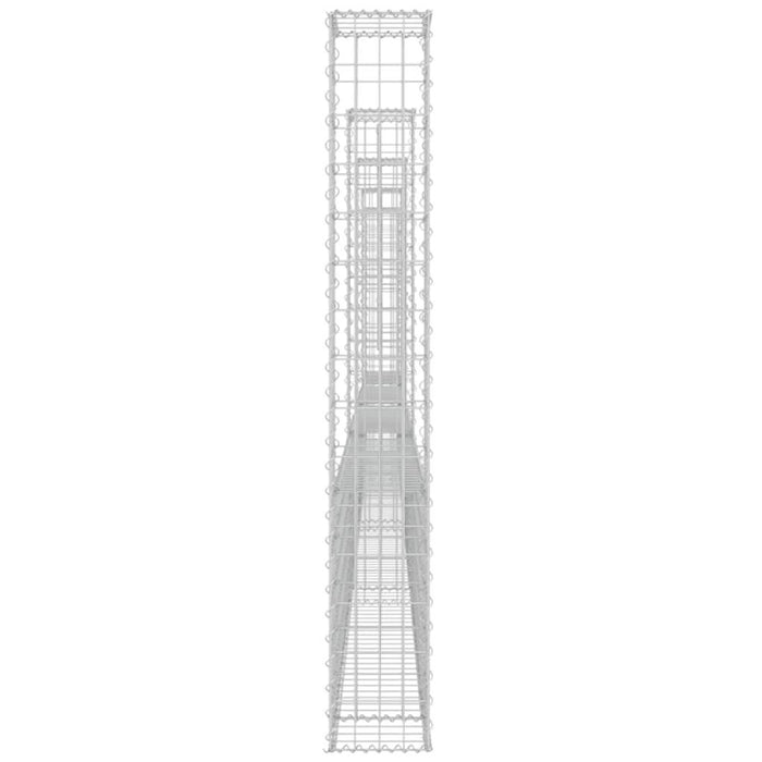 Coș gabion în formă de U cu 5 stâlpi, 500x20x150 cm, fier - WALTI WALTI