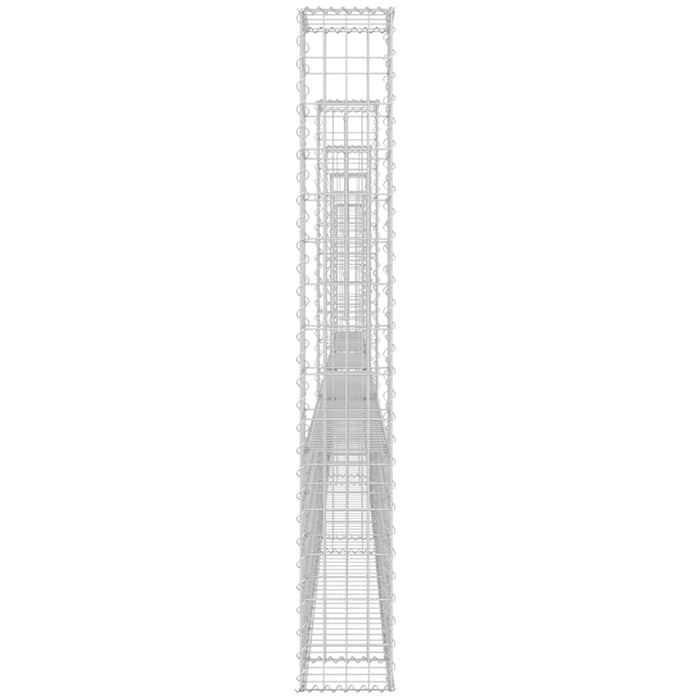 Coș gabion în formă de U cu 6 stâlpi, 620x20x150 cm, fier - WALTI WALTI