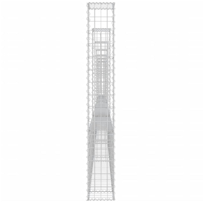 Coș de gabion în formă de U cu 7 stâlpi, 740x20x150 cm, fier - WALTI WALTI