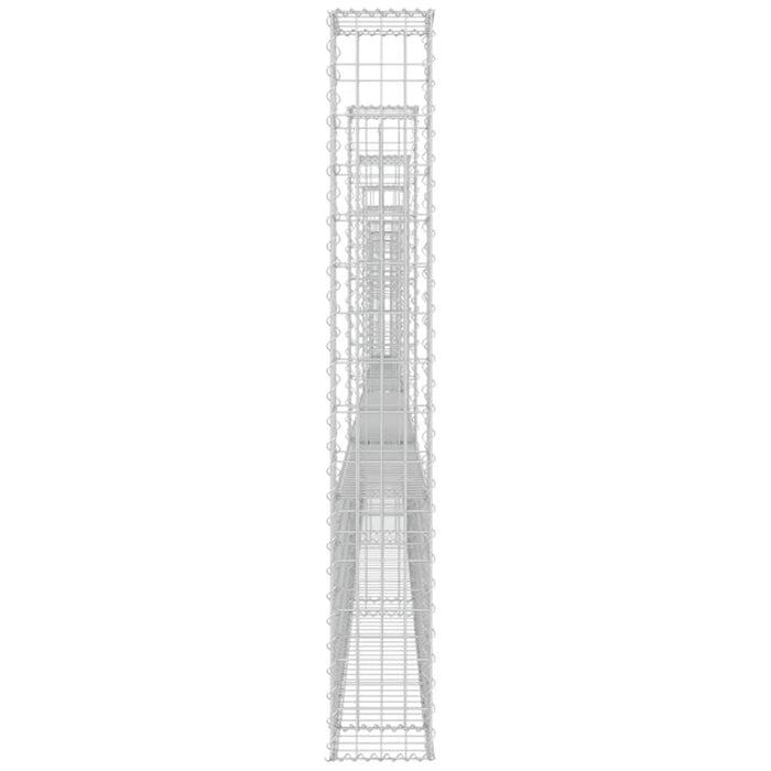 Coș gabion în formă de U cu 8 stâlpi, 860x20x150 cm, fier - WALTI WALTI