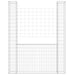 Coș de gabion în formă de U, 2 stâlpi, 140x20x200 cm, fier - WALTI WALTI