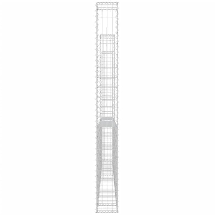Coș de gabion în formă de U, 2 stâlpi, 140x20x200 cm, fier - WALTI WALTI