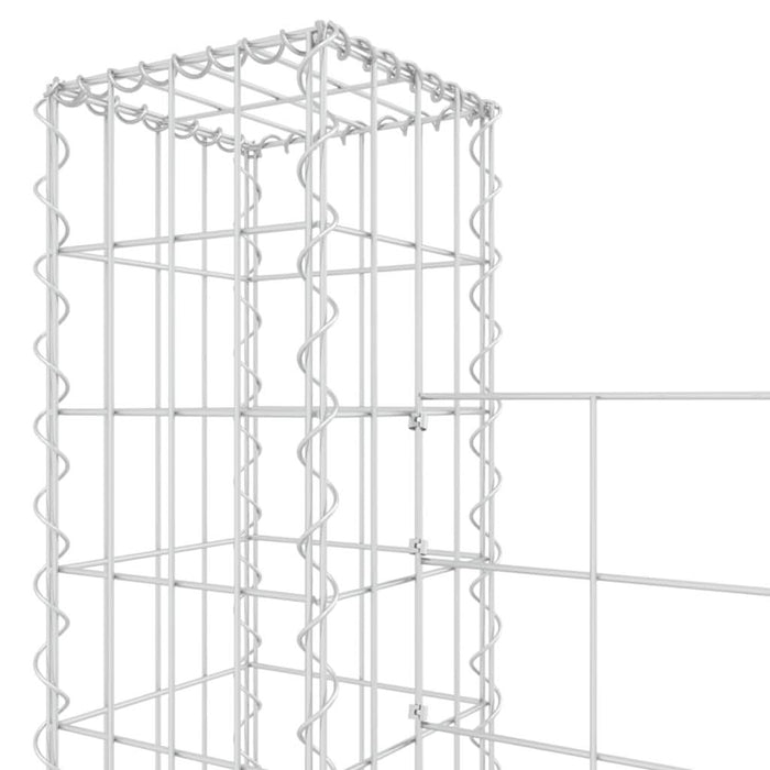 Coș de gabion în formă de U, 2 stâlpi, 140x20x200 cm, fier - WALTI WALTI