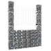 Coș de gabion în formă de U, 2 stâlpi, 140x20x200 cm, fier - WALTI WALTI