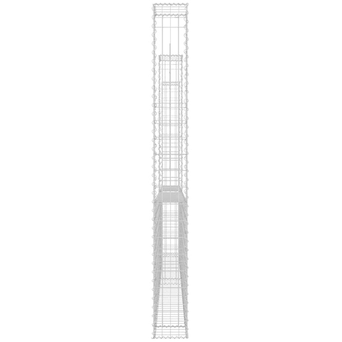 Coș gabion în formă de U cu 3 stâlpi, 260x20x200 cm, fier - WALTI WALTI