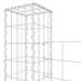 Coș gabion în formă de U cu 3 stâlpi, 260x20x200 cm, fier - WALTI WALTI